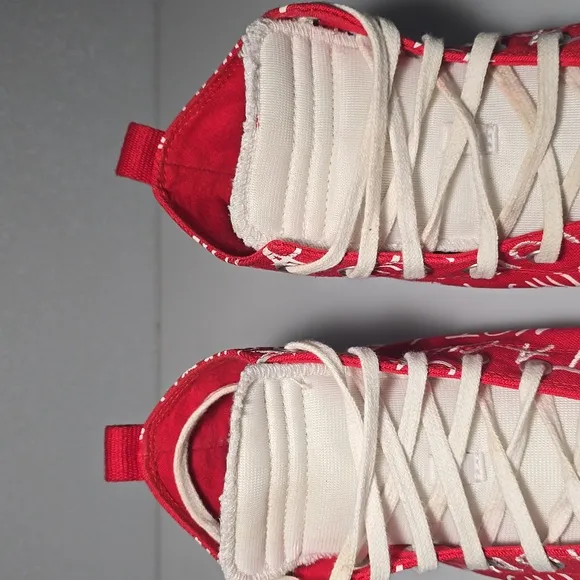 Converse Street UNT1TL3D High Top Red&amp;White Canvas Sneakers 171962C Men's Size12