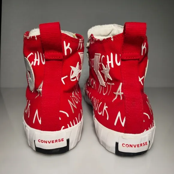 Converse Street UNT1TL3D High Top Red&amp;White Canvas Sneakers 171962C Men's Size12
