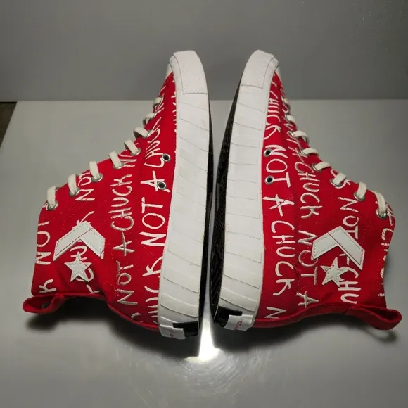 Converse Street UNT1TL3D High Top Red&amp;White Canvas Sneakers 171962C Men's Size12