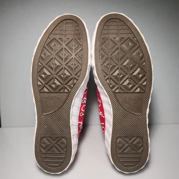 Converse Street UNT1TL3D High Top Red&amp;White Canvas Sneakers 171962C Men's Size12