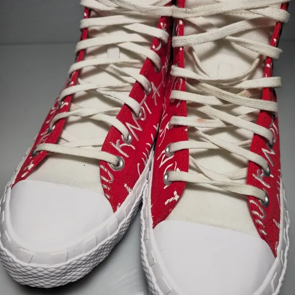 Converse Street UNT1TL3D High Top Red&amp;White Canvas Sneakers 171962C Men's Size12