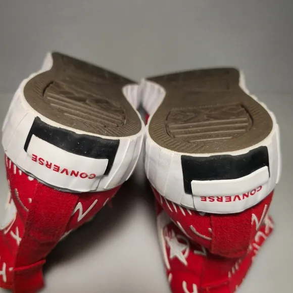 Converse Street UNT1TL3D High Top Red&amp;White Canvas Sneakers 171962C Men's Size12
