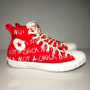 Converse Street UNT1TL3D High Top Red&amp;White Canvas Sneakers 171962C Men's Size12