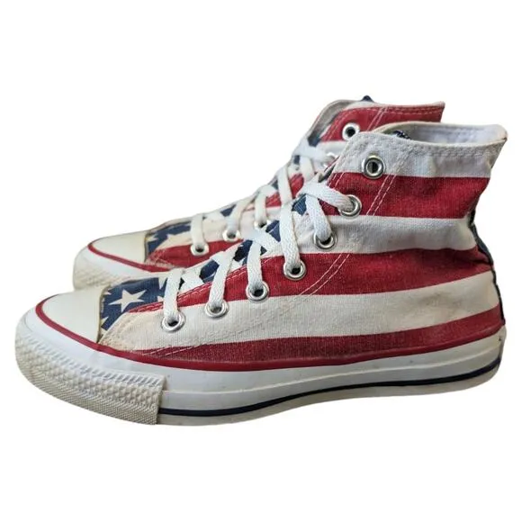 Converse Vintage Made in USA All Star Hi StarsStripes Canvas Sneaker Womens 7