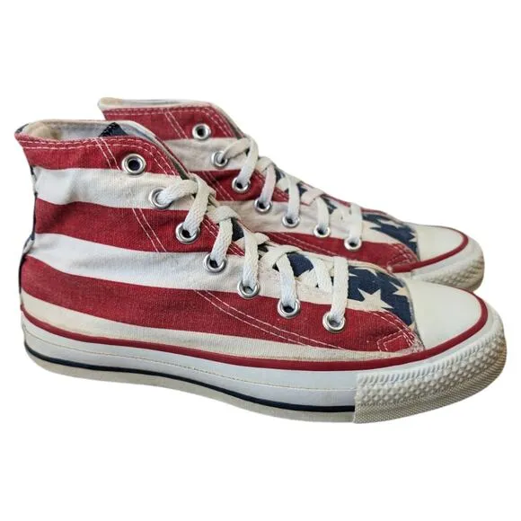Converse Vintage Made in USA All Star Hi StarsStripes Canvas Sneaker Womens 7