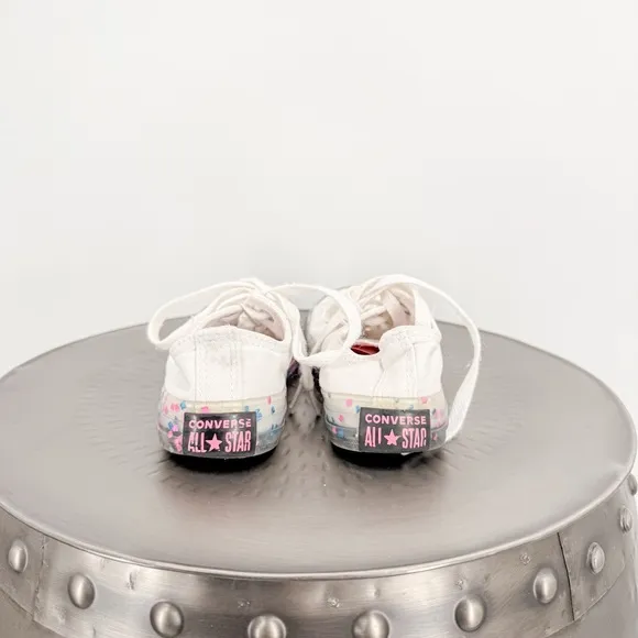 Converse White and Pink Sneakers with Speckled Sole