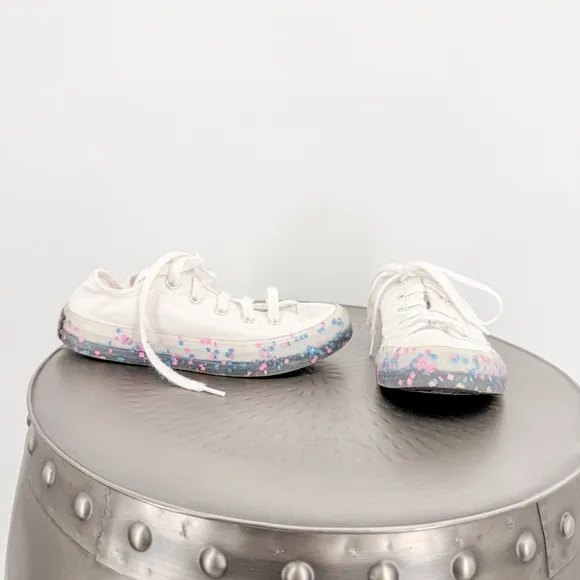 Converse White and Pink Sneakers with Speckled Sole