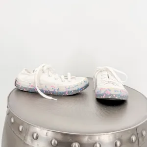 Converse White and Pink Sneakers with Speckled Sole