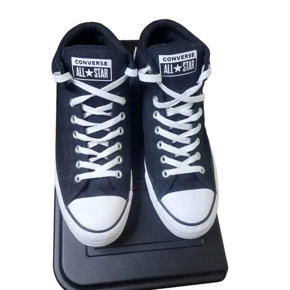 Converse women's black/white hightop laceup canvas sneakers women's 13 men 11