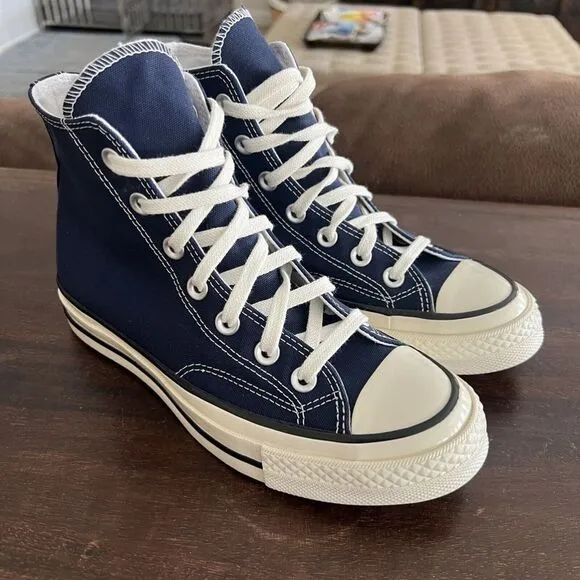 Converse Women’s Chuck 70 Hi Canvas Midnight Navy Blue A09978C 6.5