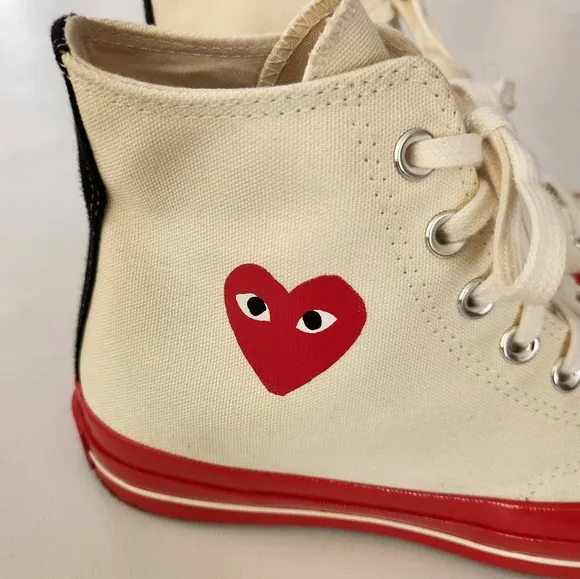 Converse x Comme des Garcons Chuck Taylor 70 High-Top Sneakers with Red Soles