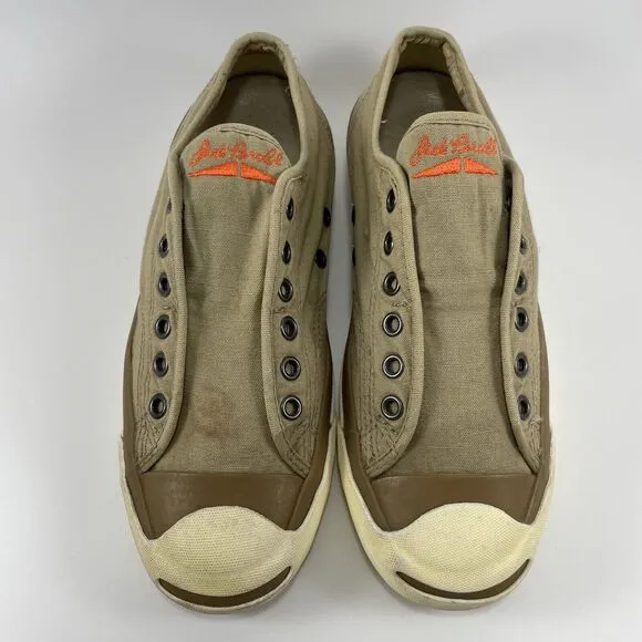 Converse x John Varvatos Slip On Sneakers Tan Canvas Casual Womens Size 6.5