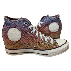Converse x Missoni Lux Mid Hidden Wedge Chevron Periwinkle Canvas Sneaker 7.5