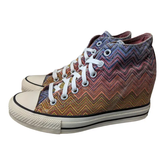 Converse x Missoni Lux Mid Hidden Wedge Chevron Periwinkle Canvas Sneaker 7.5