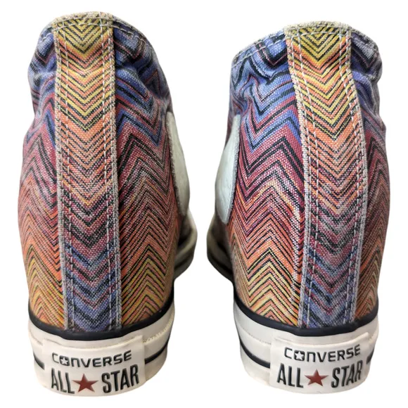 Converse x Missoni Lux Mid Hidden Wedge Chevron Periwinkle Canvas Sneaker 7.5
