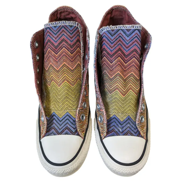 Converse x Missoni Lux Mid Hidden Wedge Chevron Periwinkle Canvas Sneaker 7.5