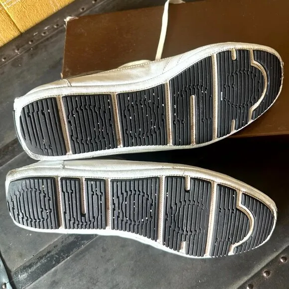 COPY - Gucci Sneakers - White Leather and Monogram Canvas - good  Condition