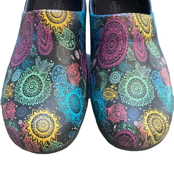 Crocs Colorful Sunburst Neria Pro II Work Shoes 7
