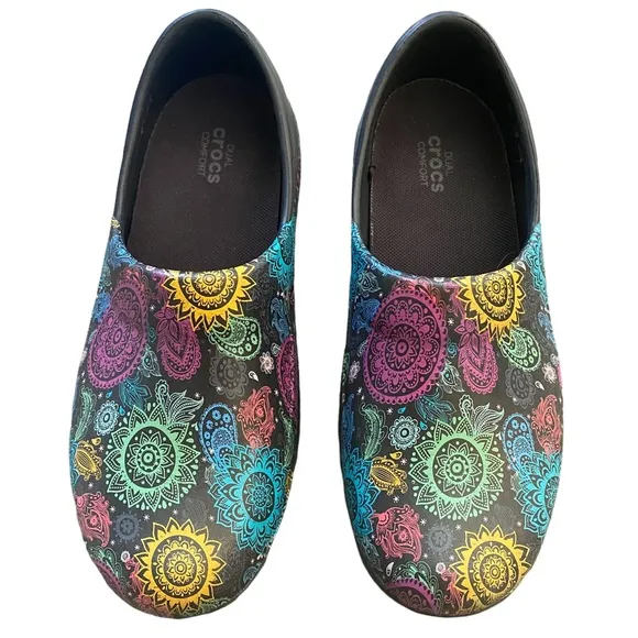 Crocs Colorful Sunburst Neria Pro II Work Shoes 7