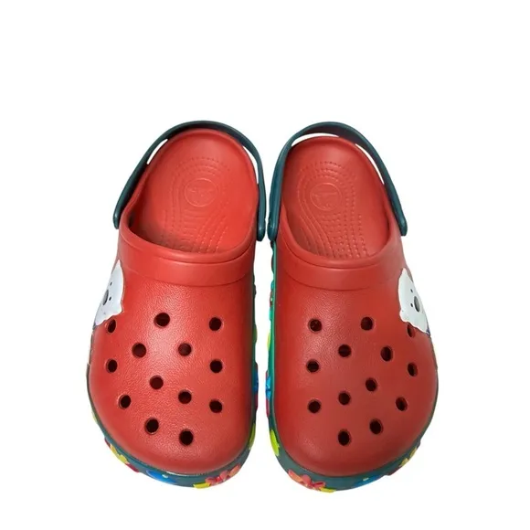 Crocs Crocband Christmas Light Up Clogs Red Polar Bear Holiday Shoes M6 W8