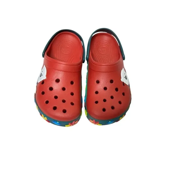 Crocs Crocband Christmas Light Up Clogs Red Polar Bear Holiday Shoes M6 W8