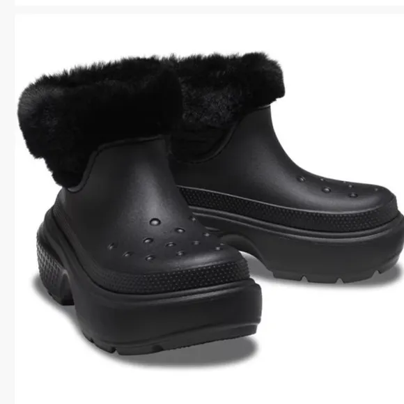 Crocs Stomp Lined Boots Unisex Adults, Black, Size M9 / W11, NWOT