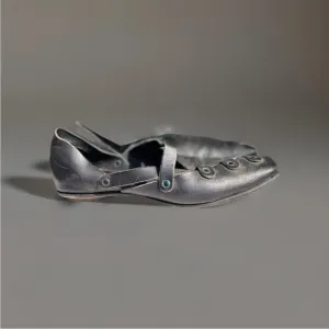 CYDWOQ Black Leather Flats Size 38.5/8.5 Made in USA