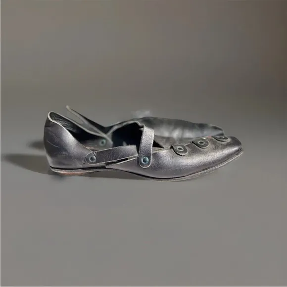 CYDWOQ Black Leather Flats Size 38.5/8.5 Made in USA