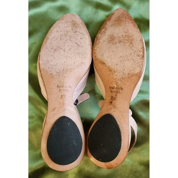 CYDWOQ Callisto Flats Pink Blush Shoes Leather Made USA Women Sz 7 $357