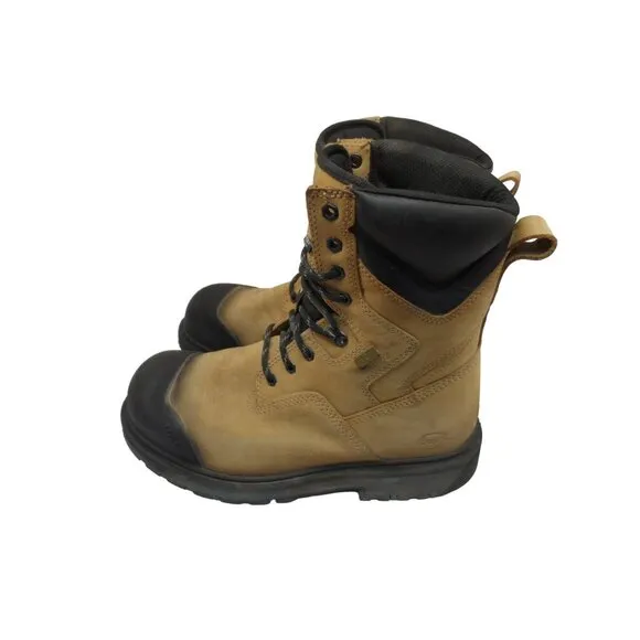 DAKOTA Men 8&quot; Steel Toe Steel Plate Quad Comfort Work Boots 8522 Wheat Size 10W