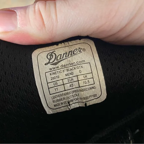 Danner kinetic Mens size 11 shoes black leather waterproof combat boots