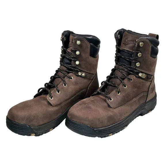 Danner Mens Size 8 D Caliper Aluminum Toe 8&quot; Brown Waterproof Boots 19459, New