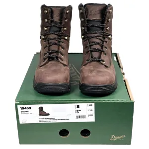 Danner Mens Size 8 D Caliper Aluminum Toe 8&quot; Brown Waterproof Boots 19459, New