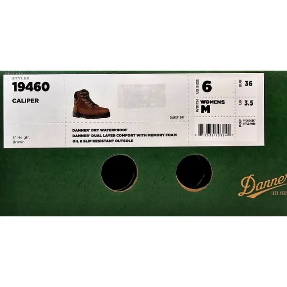 Danner Women's Sz 6 M Caliper 5&quot; Brown Leather Waterproof Work Boots 19460 USA