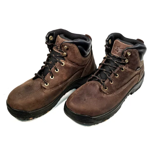 Danner Women's Sz 6 M Caliper 5&quot; Brown Leather Waterproof Work Boots 19460 USA