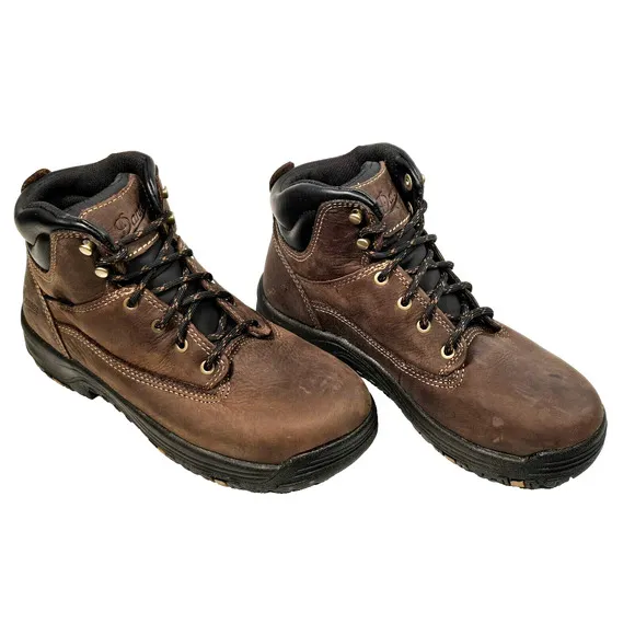 Danner Women's Sz 6 M Caliper 5&quot; Brown Leather Waterproof Work Boots 19460 USA