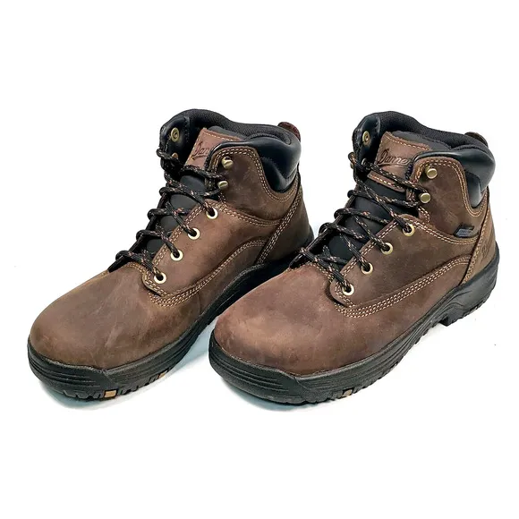 Danner Womens Sz 6.5 W Caliper 5&quot; Brown Leather Waterproof Work Boots 19460 USA