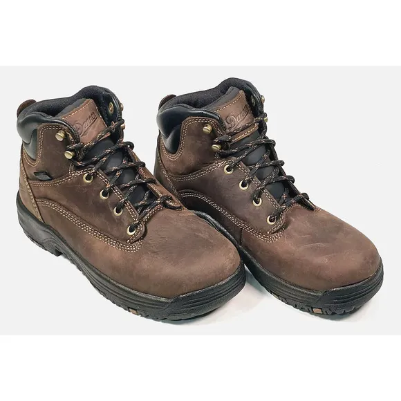 Danner Womens Sz 6.5 W Caliper 5&quot; Brown Leather Waterproof Work Boots 19460 USA