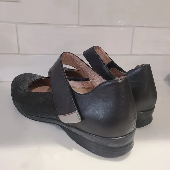 Dansko Audrey MaryJane Black Leather Shoes Size 41 | 10.5-11