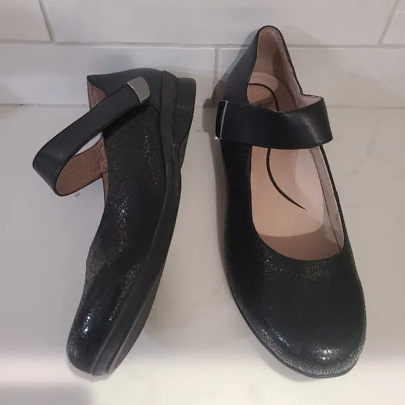Dansko Audrey MaryJane Black Leather Shoes Size 41 | 10.5-11