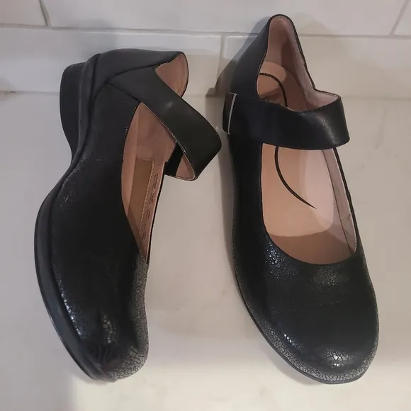 Dansko Audrey MaryJane Black Leather Shoes Size 41 | 10.5-11