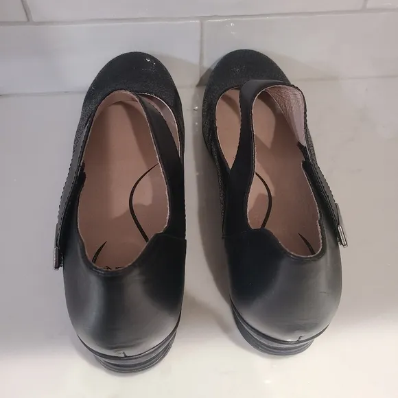 Dansko Audrey MaryJane Black Leather Shoes Size 41 | 10.5-11