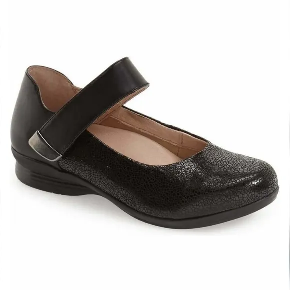 Dansko Audrey MaryJane Black Leather Shoes Size 41 | 10.5-11