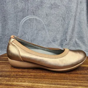 Dansko Ballet Flats Women 6.5 37 Rose Gold Leather Kristen Slip On Comfort Shoes