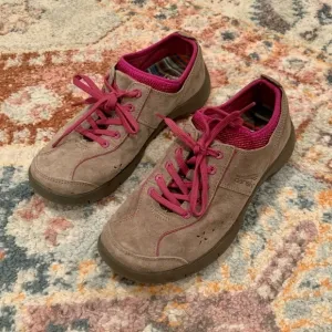Dansko Elise Brown Leather Comfort Lace Up Walking Shoes Mesh Insert 8 Non Slip