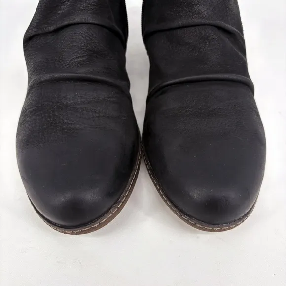 DANSKO | Lia Hidden Wedge Black Burnished Nubuck Leather Bootie | 9.5-10