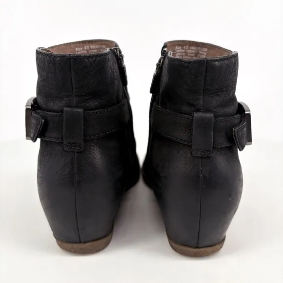 DANSKO | Lia Hidden Wedge Black Burnished Nubuck Leather Bootie | 9.5-10