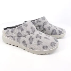 DANSKO | Lucie Fur Wool Blend Grey Leopard Print Slipper Mules | Sz 9.5-10