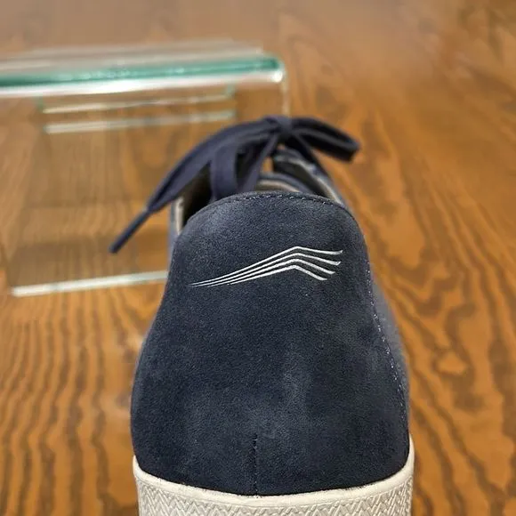 Dansko Olisa Denim Canvas Sneakers Shoes 41/10.5-11 Arch Support Blue Leather
