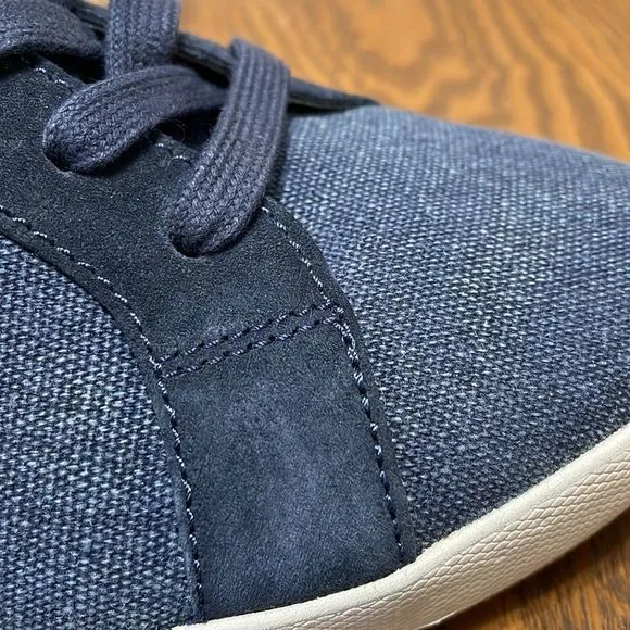 Dansko Olisa Denim Canvas Sneakers Shoes 41/10.5-11 Arch Support Blue Leather